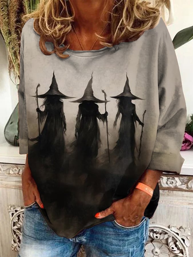 Women'S Witch Print Sweatshirt